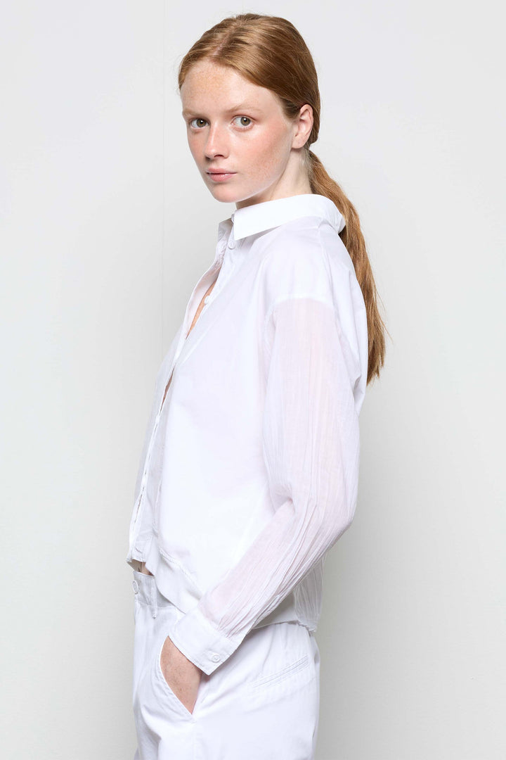 European Culture Shirt Long Sleeve White 67Q0-3183-0001 - Olivia Grace Fashion