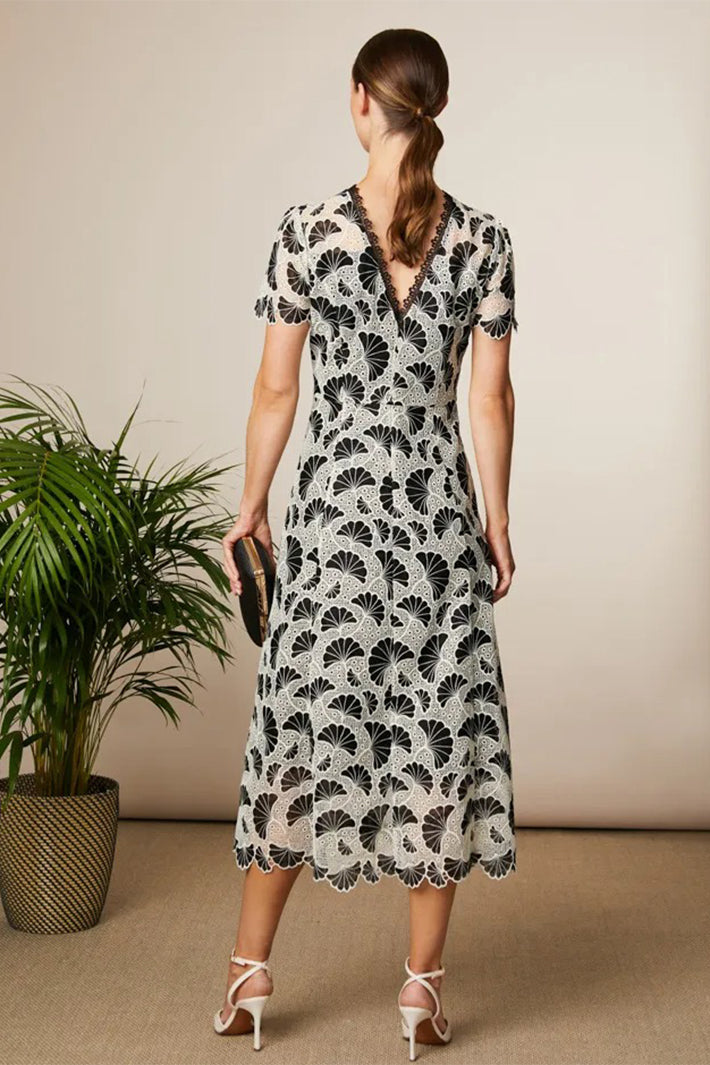 Fee G 834G-141 Loreta Black Cream Long Lace Dress