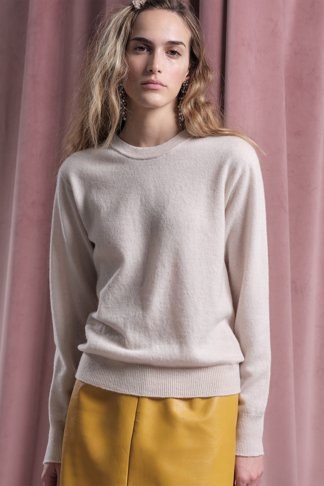 Floor Flannel Round Neck Virgin Wool Jumper