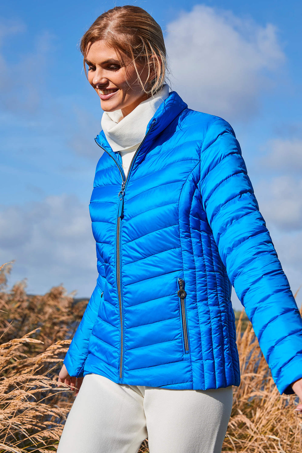 Frandsen 528-588-62 Blue Padded Jacket - Olivia Grace Fashion