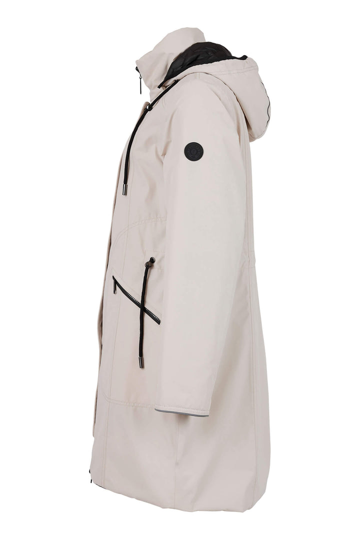 Frandsen 756-448-1190 Stone Drawstring Waist Hooded Coat - Olivia Grace Fashion