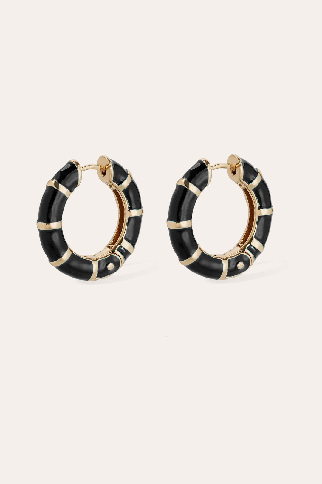 Gas Bijoux 708833 Black Bambou Creole Mini Earrings