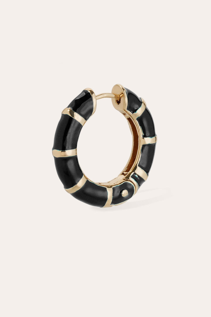 Gas Bijoux 708833 Black Bambou Creole Mini Earrings