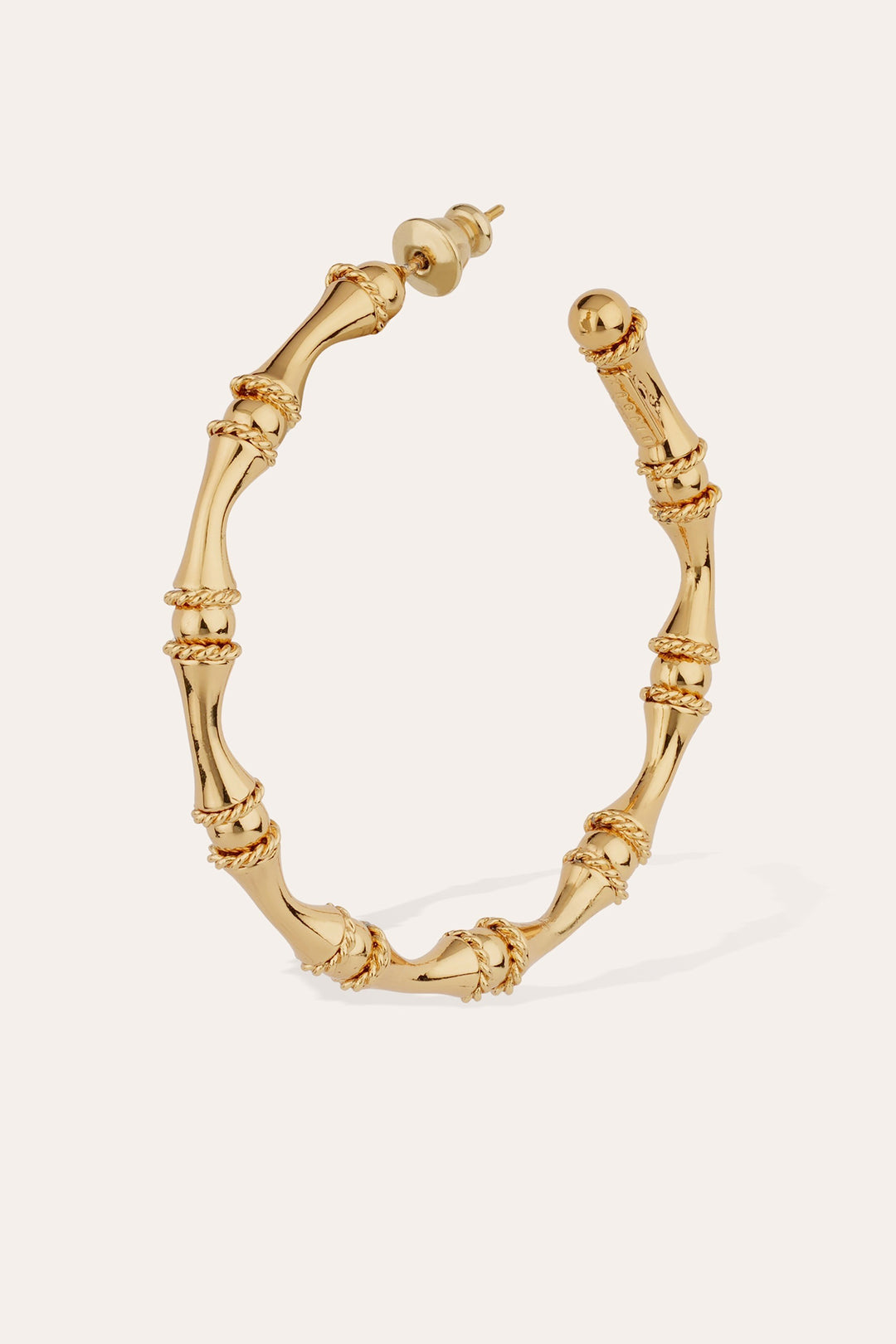 Gas Bijoux 714699 Bambou Gold Plated Hoop Earrings