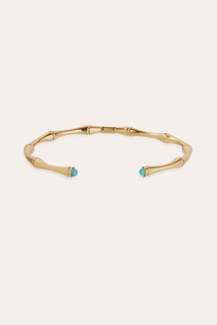 Gas Bijoux Bambou Cabochons Bangle Matrix Turquoise Mini Bracelet - Olivia Grace Fashion