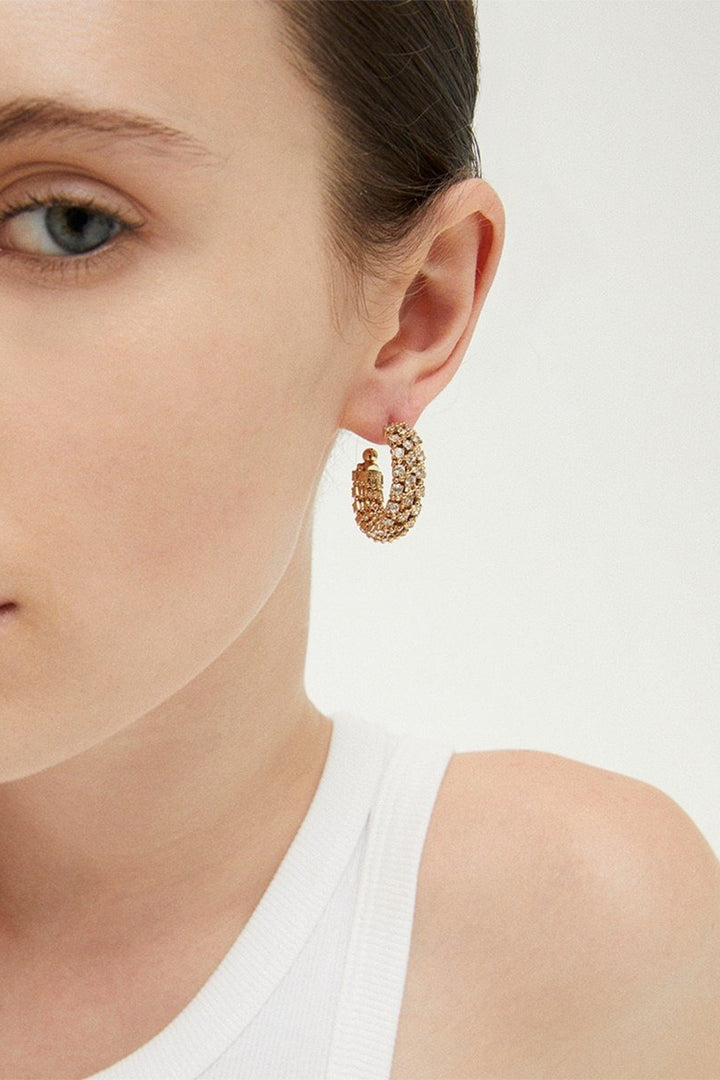 Gas Bijoux Izilda Strass Gold Plated Earrings Mini Go 230 Tige AIZILDA/MINI/O/S