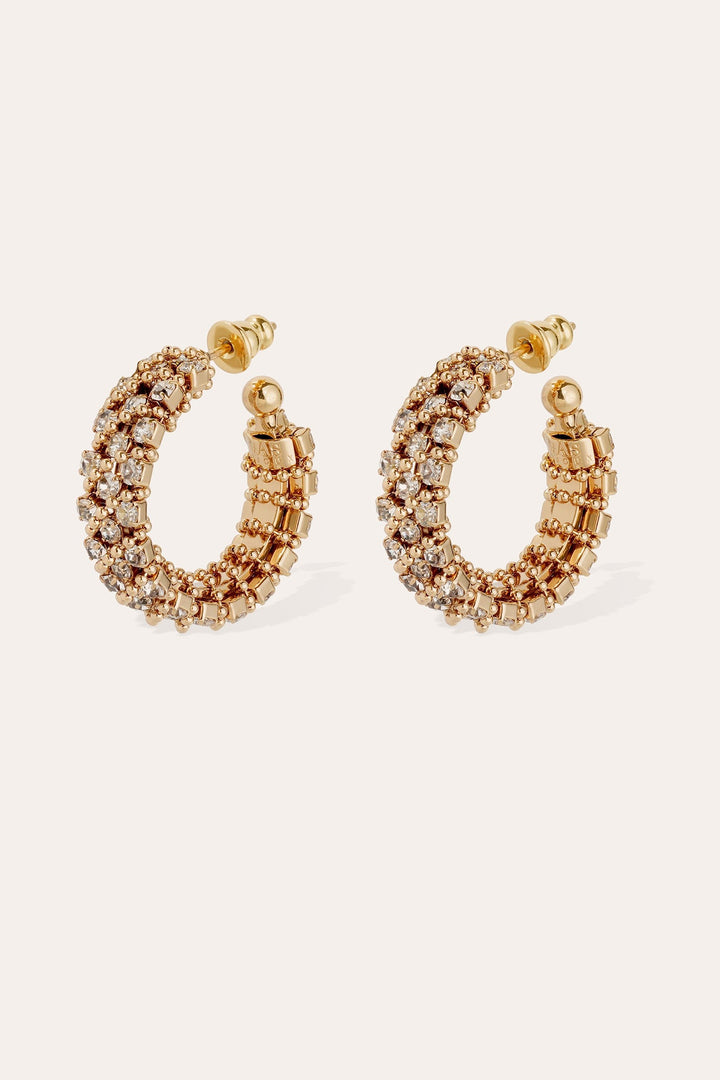 Gas Bijoux Izilda Strass Gold Plated Earrings Mini Go 230 Tige AIZILDA/MINI/O/S