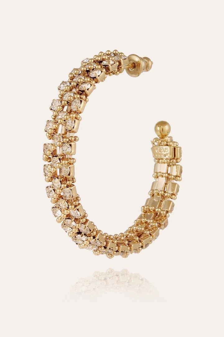 Gas Bijoux Izilda Strass Gold Plated Hoop Earrings Go 230 Tige AIZILDA/O/S