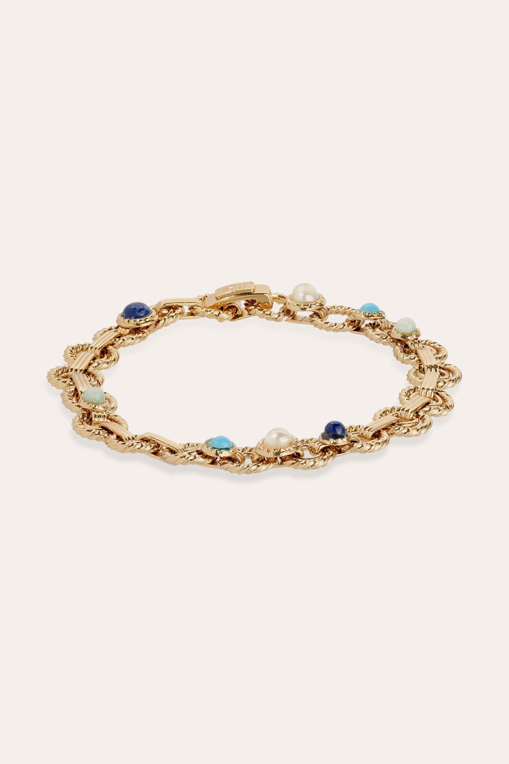 Gas Bijoux Mistral Bracelet Lapis And Amazonite Gold Plated - Olivia Grace Fashion