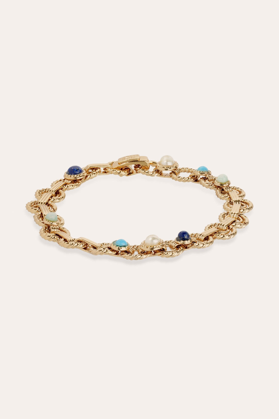 Gas Bijoux Mistral Bracelet Lapis And Amazonite Gold Plated - Olivia Grace Fashion