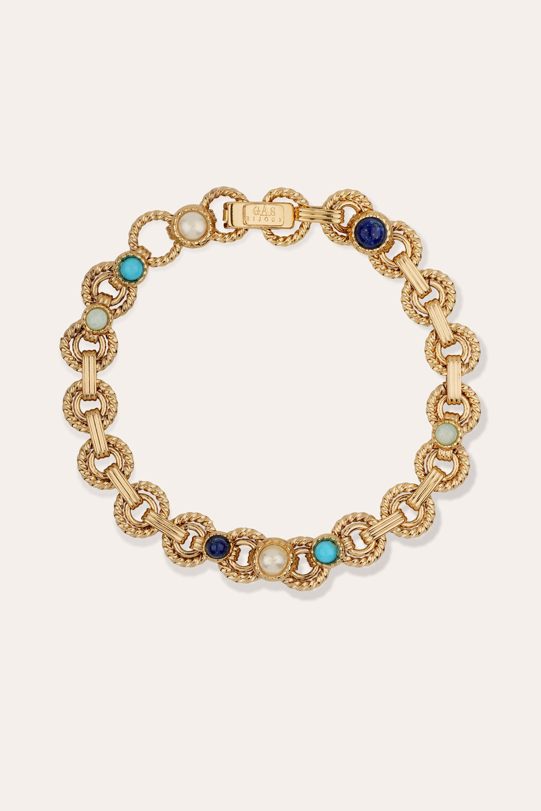 Gas Bijoux Mistral Bracelet Lapis And Amazonite Gold Plated - Olivia Grace Fashion