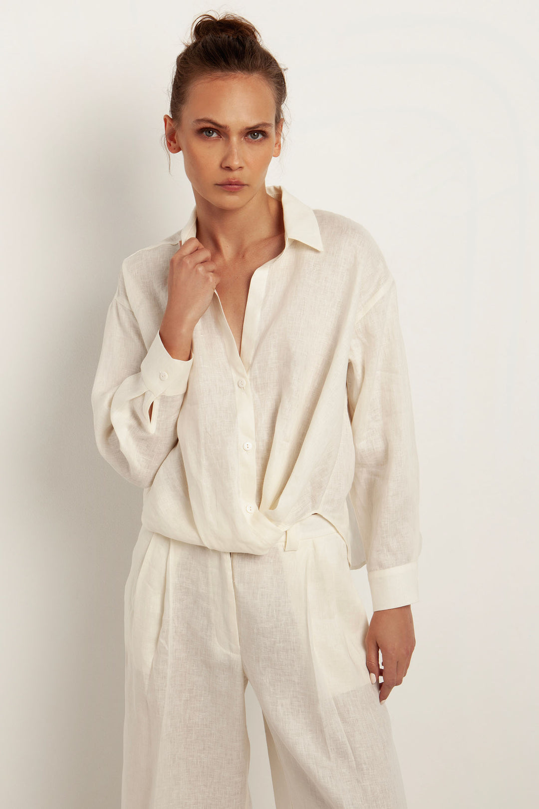 Olivia Wrap Blouse in Natural