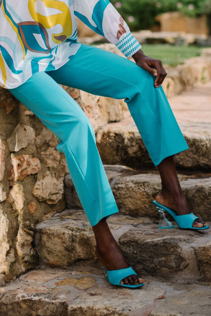 Herzen's Angelegenheit 25224-6505 Petrol Blue Trousers - Olivia Grace Fashion