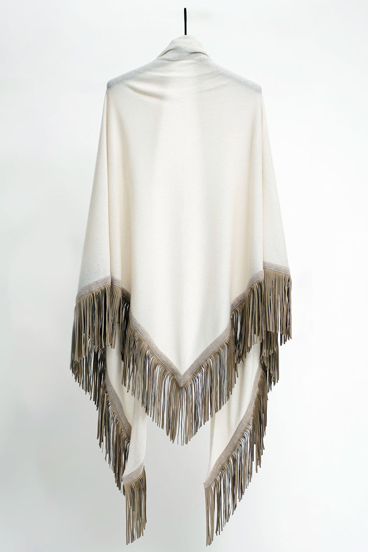 Herzen's Angelegenheit 25242-5001 100241 Superwhite Mushroom Wool Cashmere Wrap - Olivia Grace Fashion