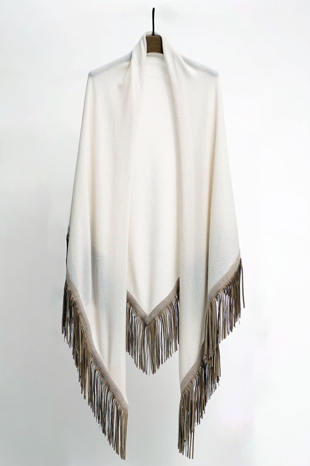 Herzen's Angelegenheit 25242-5001 100241 Superwhite Mushroom Wool Cashmere Wrap - Olivia Grace Fashion