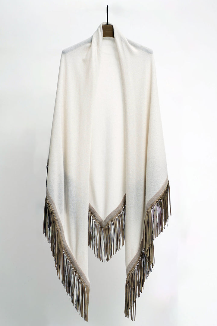 Herzen's Angelegenheit 25242-5001 100241 Superwhite Mushroom Wool Cashmere Wrap - Olivia Grace Fashion