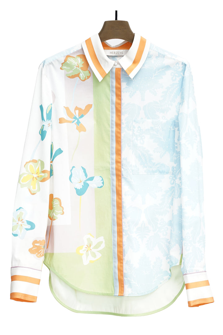 Herzen's Angelegenheit 25261-6212 Sap Green Pinky Multi Print Blouse