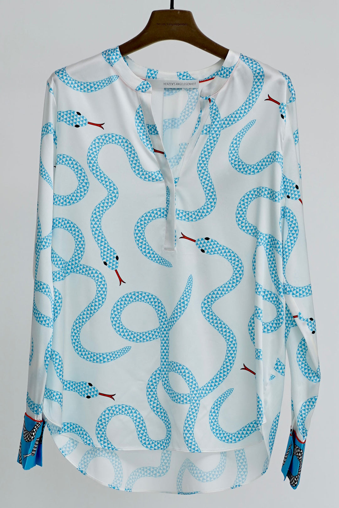 Herzen's Angelegenheit 6164-241-241033 Aquarius Snake Print Silk Blouse - Olivia Grace Fashion