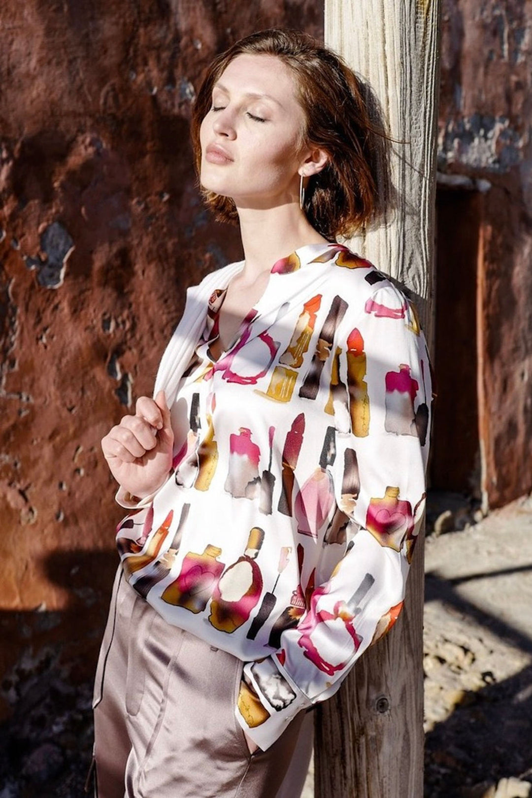 Herzen's Angelegenheit 6171-25234 234051 Tulip Multicolour Silk Blouse - Olivia Grace Fashion