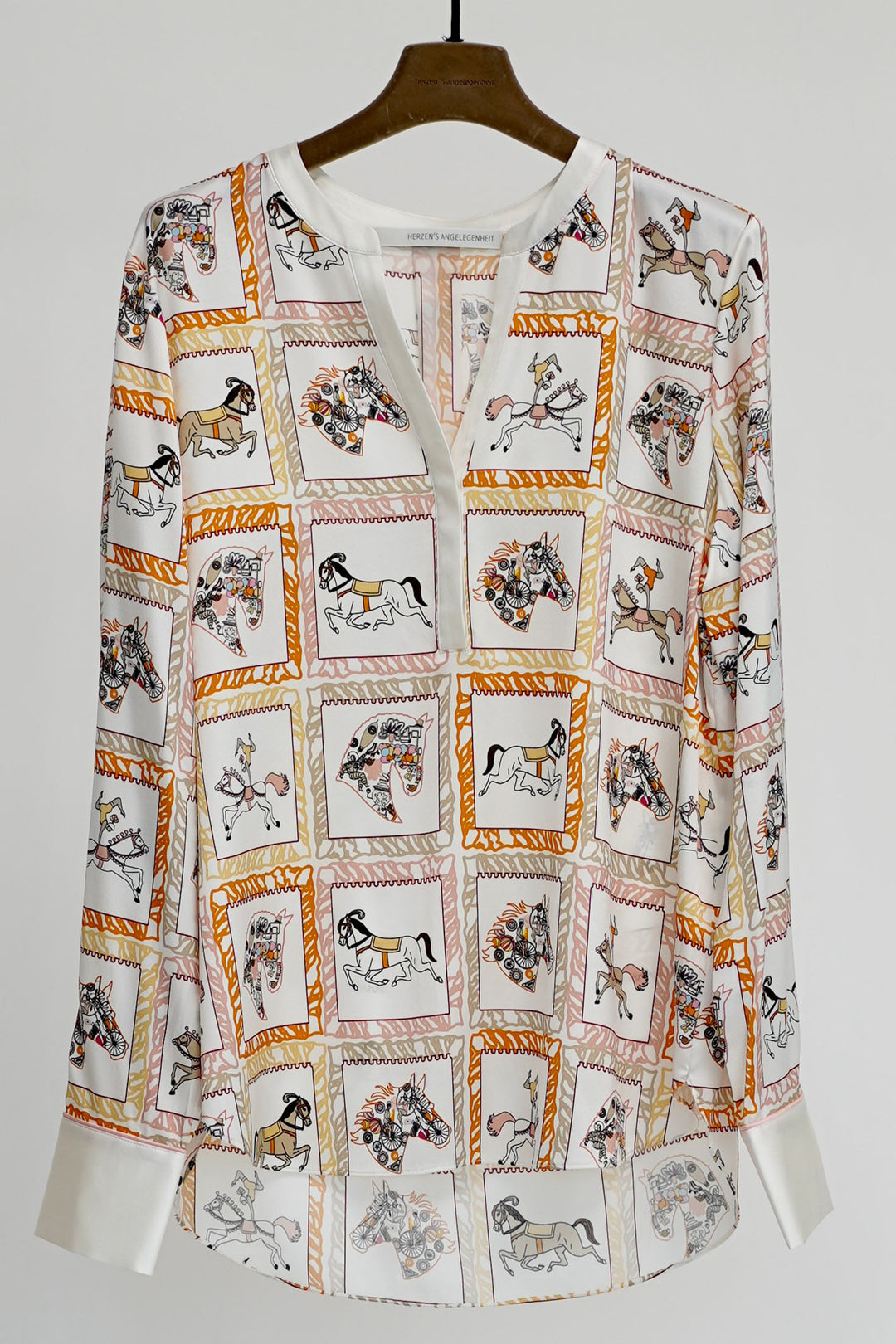 Herzen's Angelegenheit 6190-241-241060 Marigold Multi Print Silk Blouse - Olivia Grace Fashion