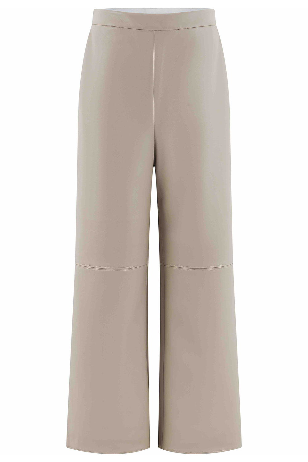Herzens Hanna Limestone Faux Leather Trousers 25263-6900 at Olivia Grace Fashion