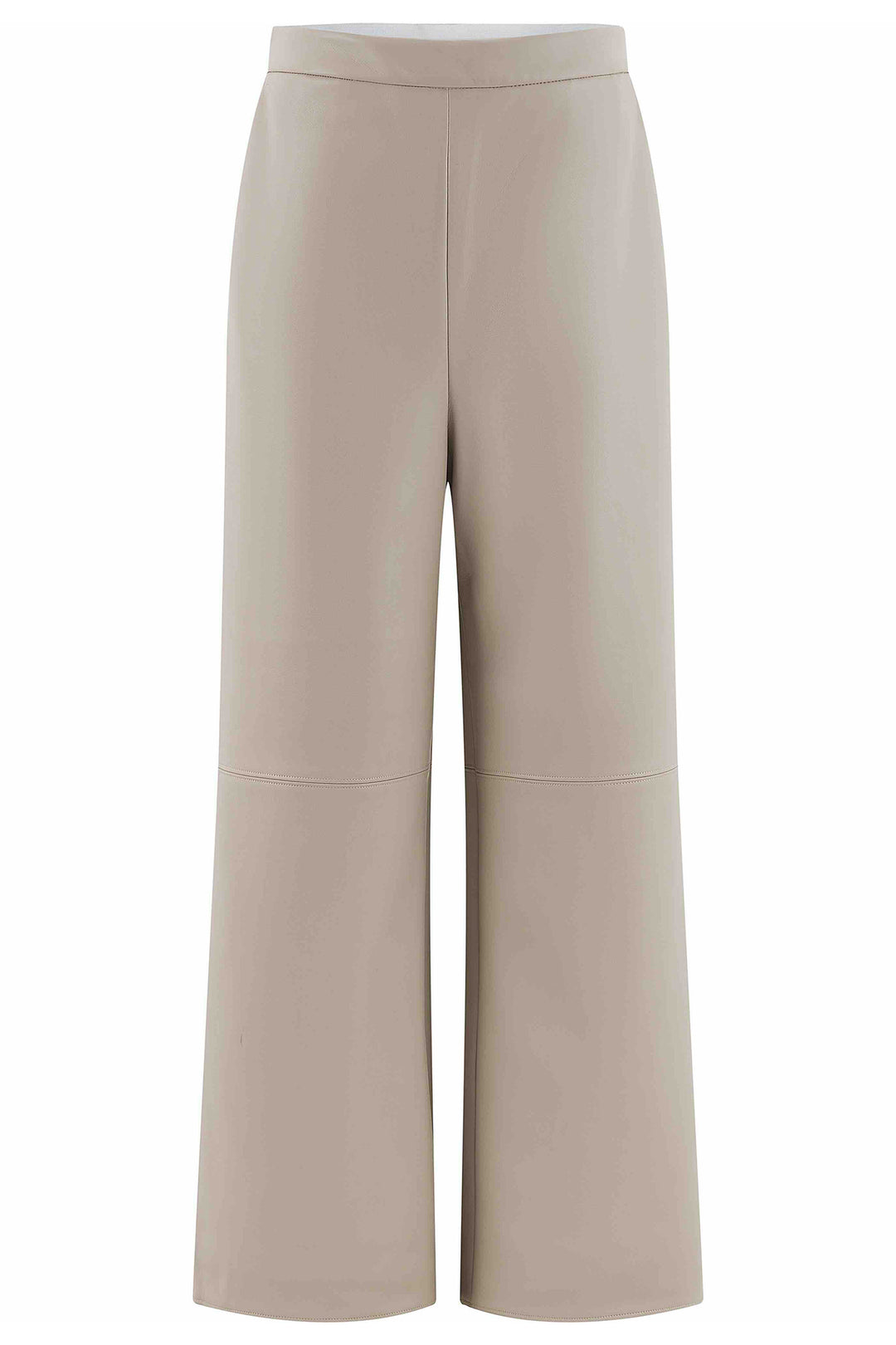 Herzens Hanna Limestone Faux Leather Trousers 25263-6900 at Olivia Grace Fashion