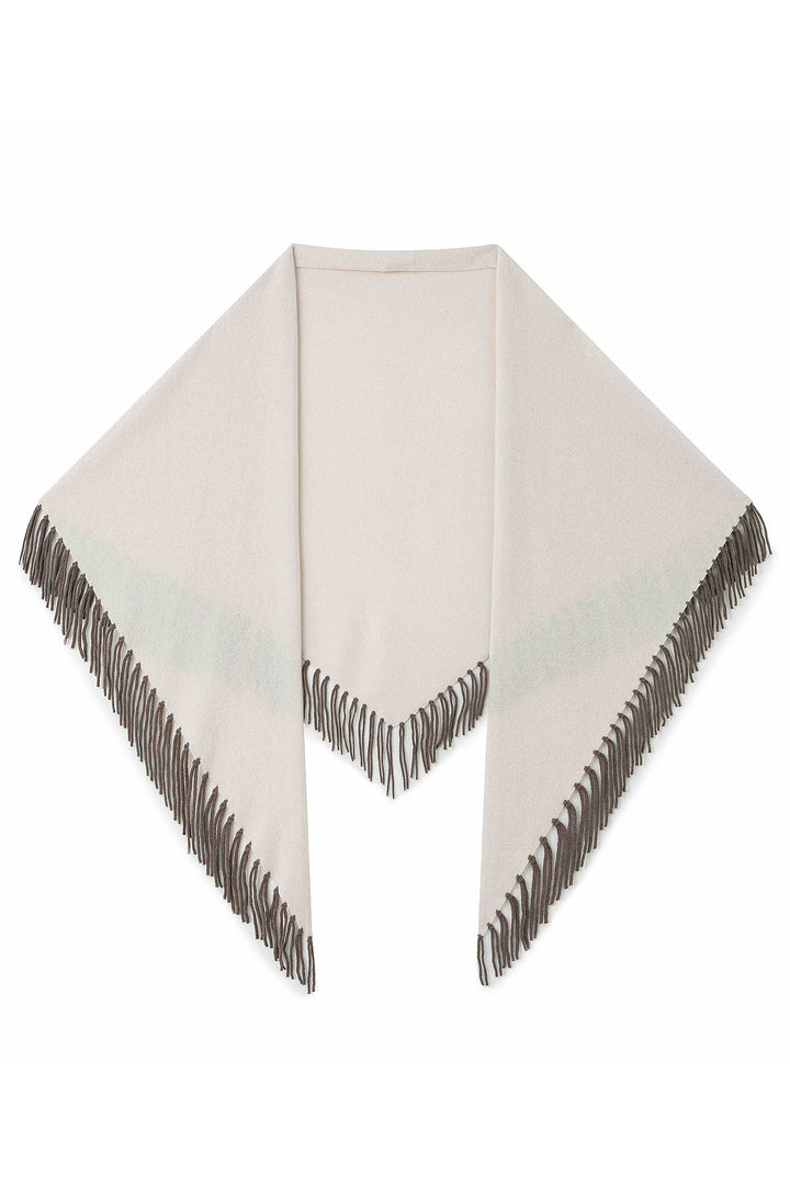 Herzens Mila Limestone Falcon Tassle Scarf Wrap 25263-5000 at Olivia Grace Fashion