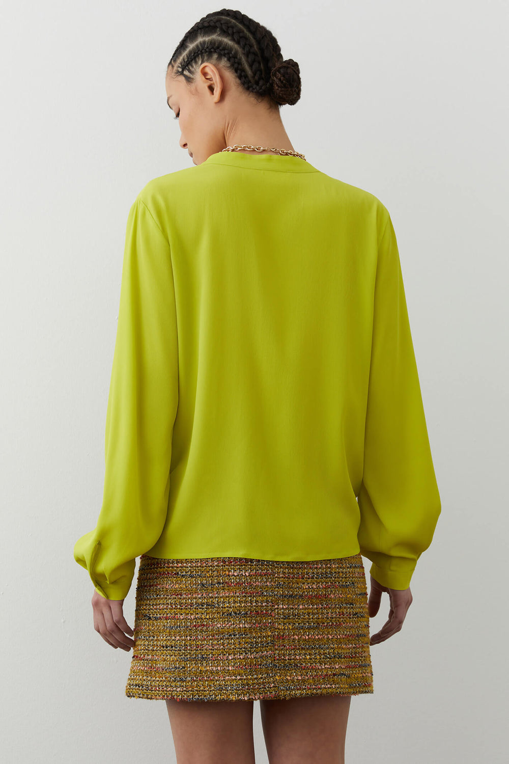 iBlues Impari 2371160936200 Yellow Split Neck Blouse - Olivia Grace Fashion