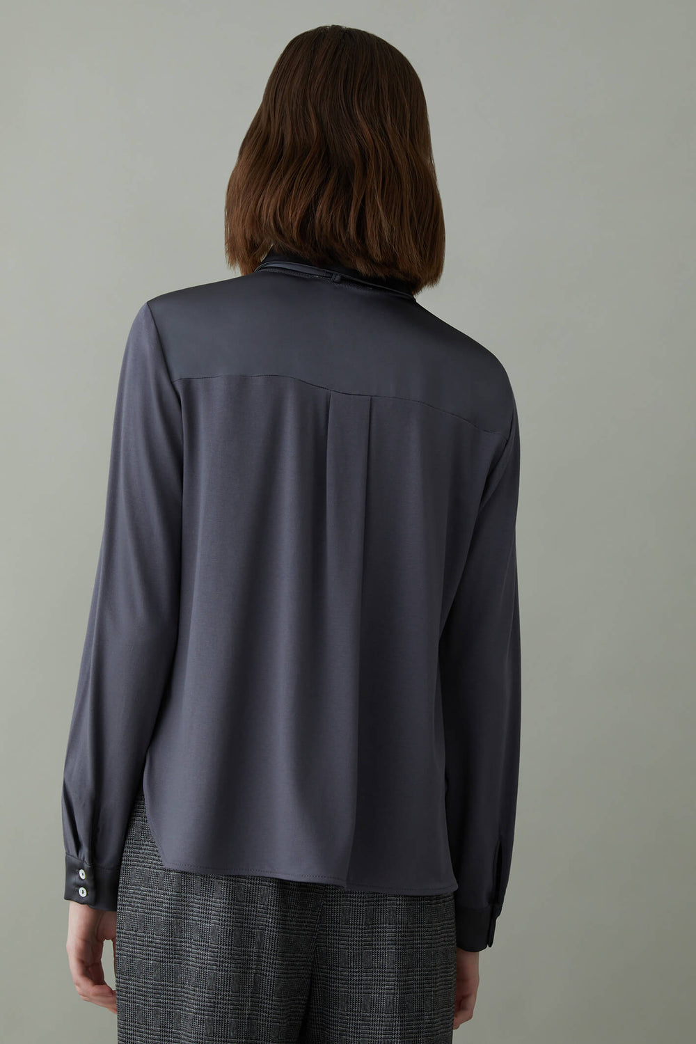 iBlues Jangy 2379560136200 Iron Grey Sime Fitted Blouse - Olivia Grace Fashion