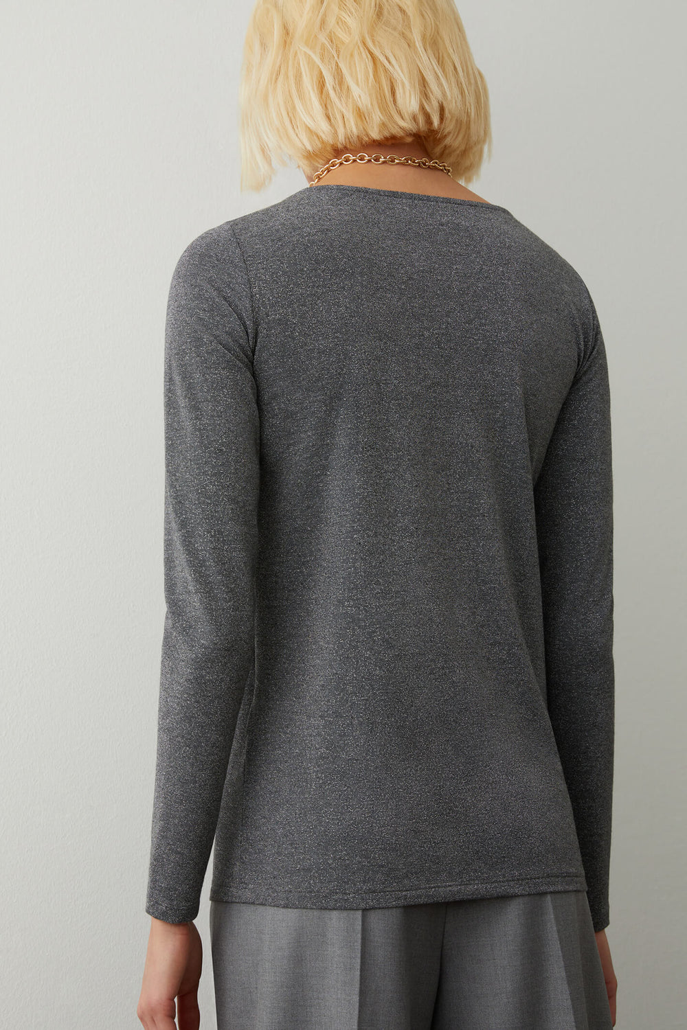 iBlues Otranto 2379760136200 Argento Grey Wide Neck Jumper - Olivia Grace Fashion