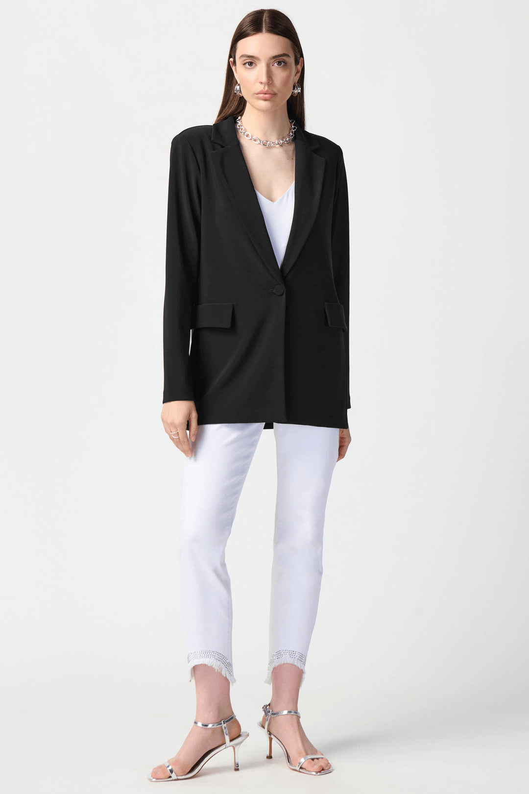 Joseph Ribkoff 231064 Black One Button Jacket - Olivia Grace Fashion