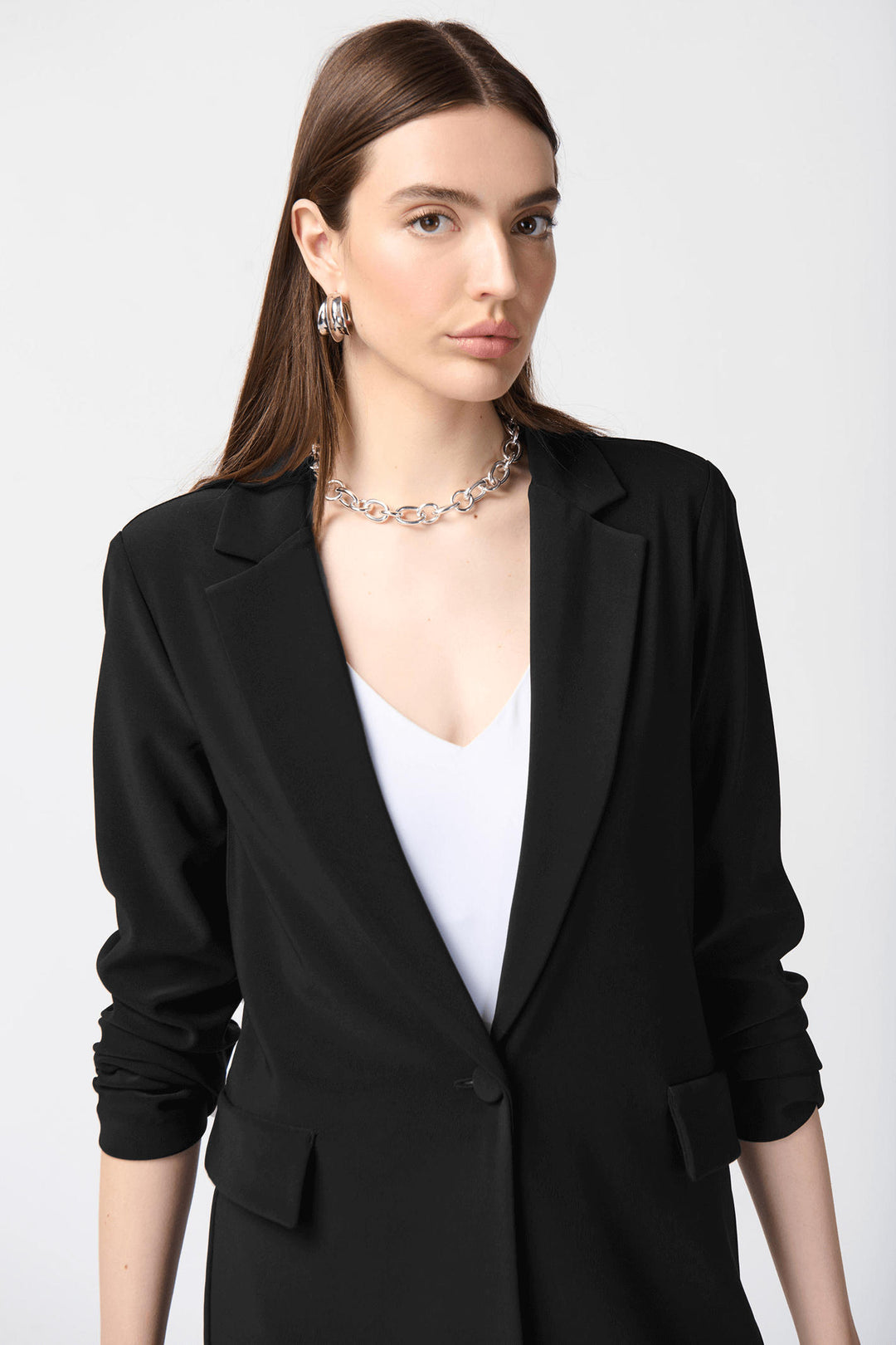 Joseph Ribkoff 231064 Black One Button Jacket - Olivia Grace Fashion