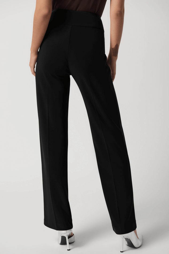 Joseph Ribkoff 233277 Black Wide Leg Pull-On Trousers - Olivia Grace Fashion