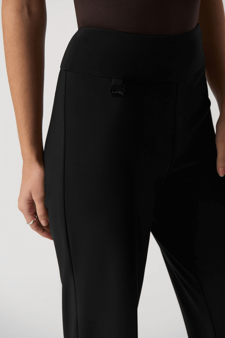 Joseph Ribkoff 233277 Black Wide Leg Pull-On Trousers - Olivia Grace Fashion
