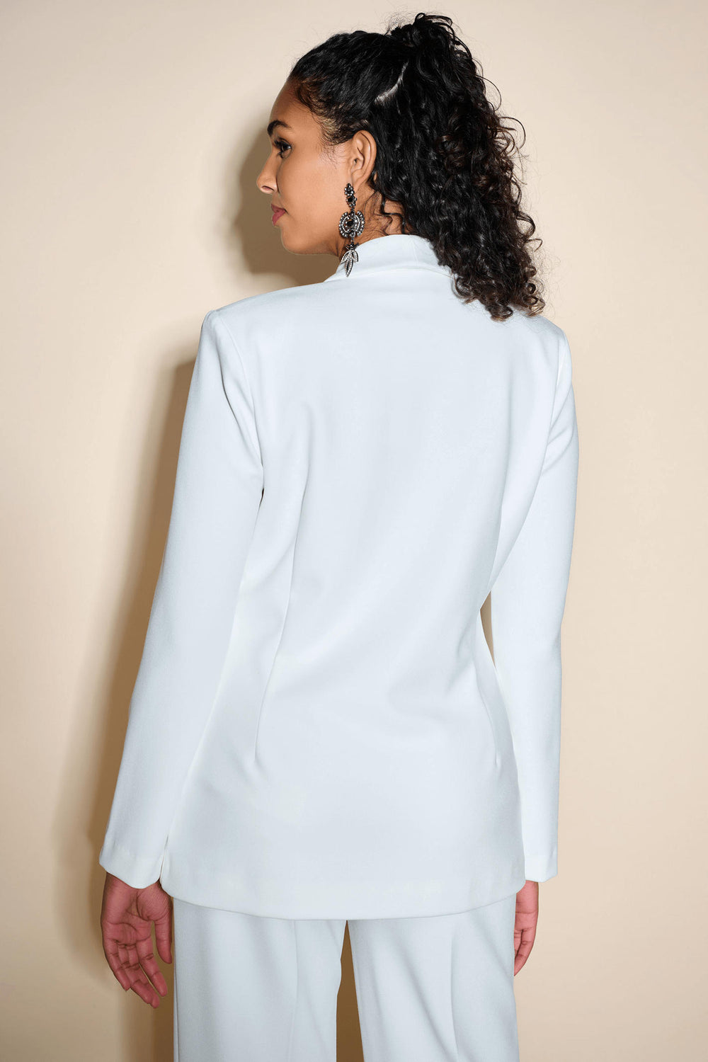 Joseph Ribkoff 233786 Vanilla White One Button Jacket - Olivia Grace Fashion