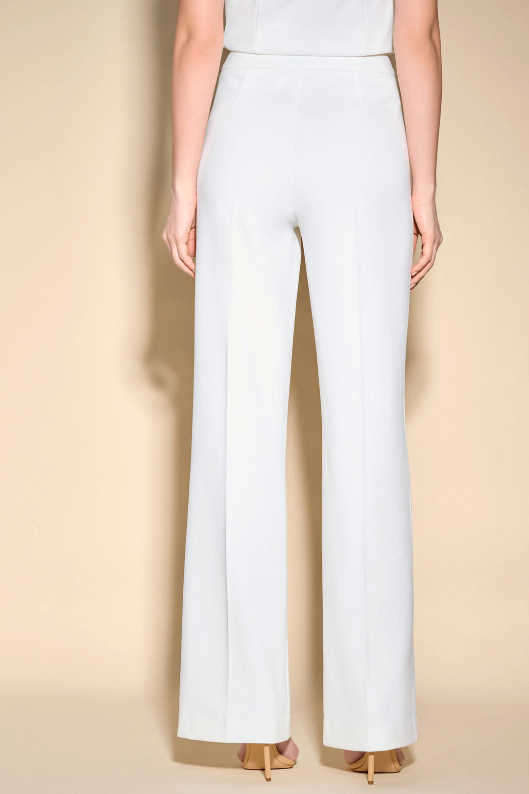 Joseph Ribkoff 233787 Vanilla White Wide Leg Trousers - Olivia Grace Fashion