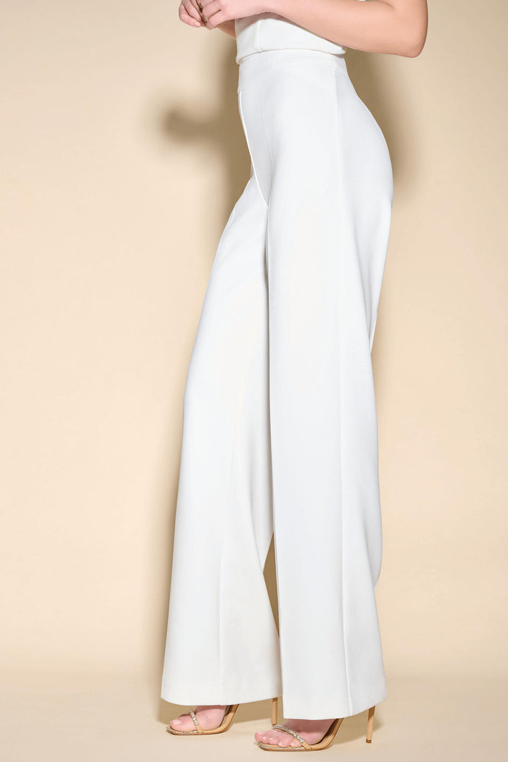 Joseph Ribkoff 233787 Vanilla White Wide Leg Trousers - Olivia Grace Fashion