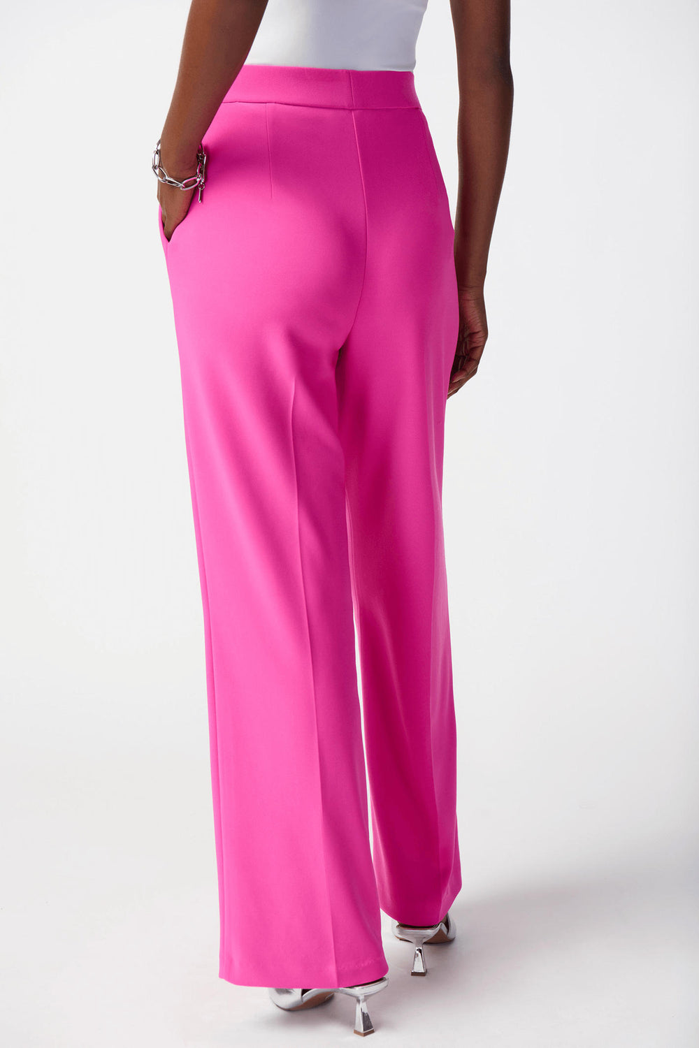 Joseph Ribkoff 241095 Ultra Pink Wide Leg Pull-On Trousers - Olivia Grace Fashion