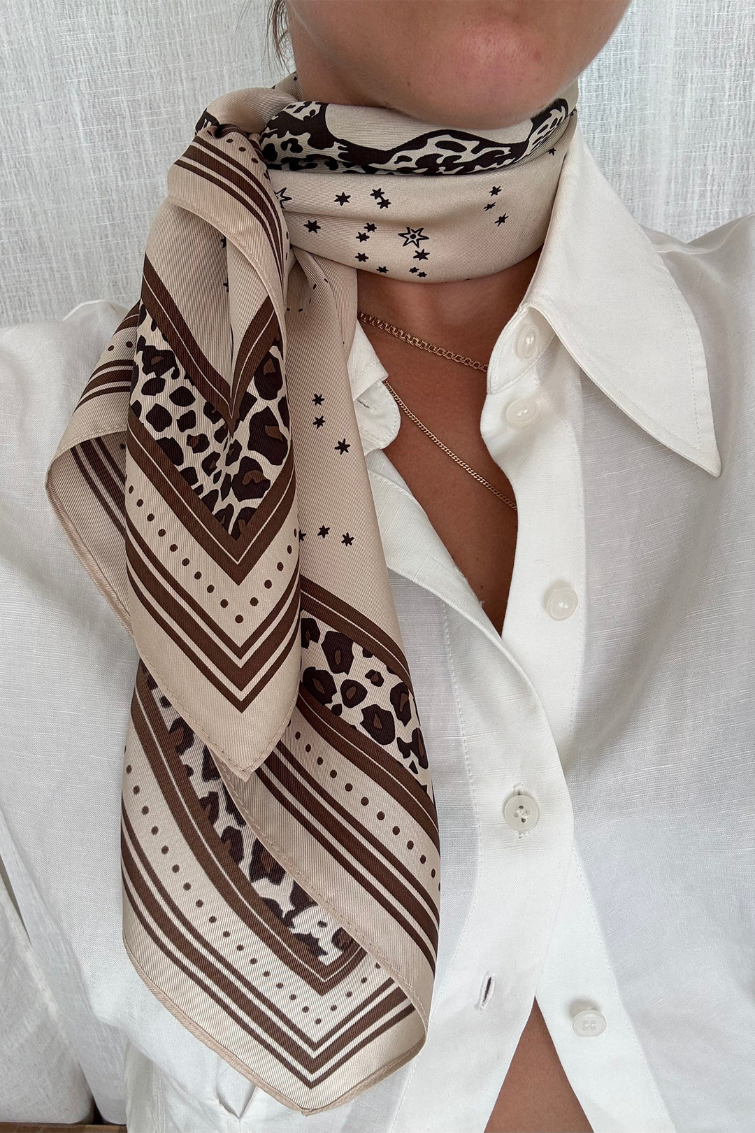 Le Scarf Silk Scarf Gemini Sand 65cm