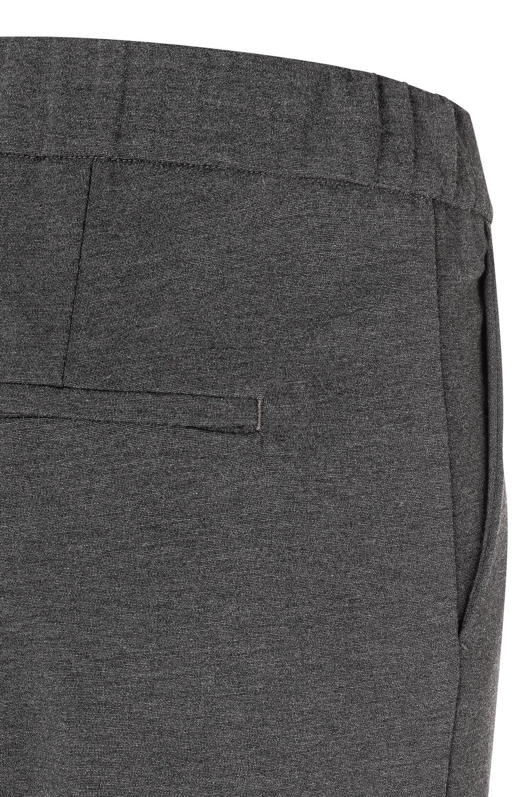 Close-up of gray pants with a pocket on a white background