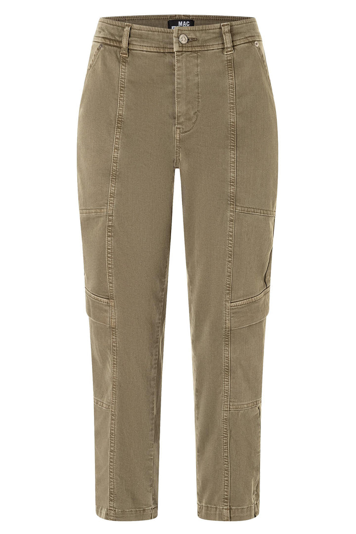 Mac 2229-00 0423 Ruby 2.3 Burnt Olive Antique Stretch Gabardine Cargo Trousers 663A