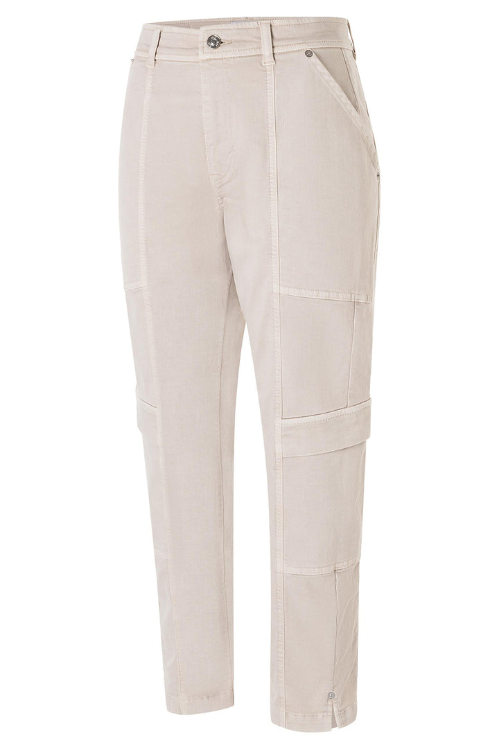Mac 2229-00 0423 Ruby 2.3 Ivory Antique High Stretch Gabardine Cargo Trousers 208A