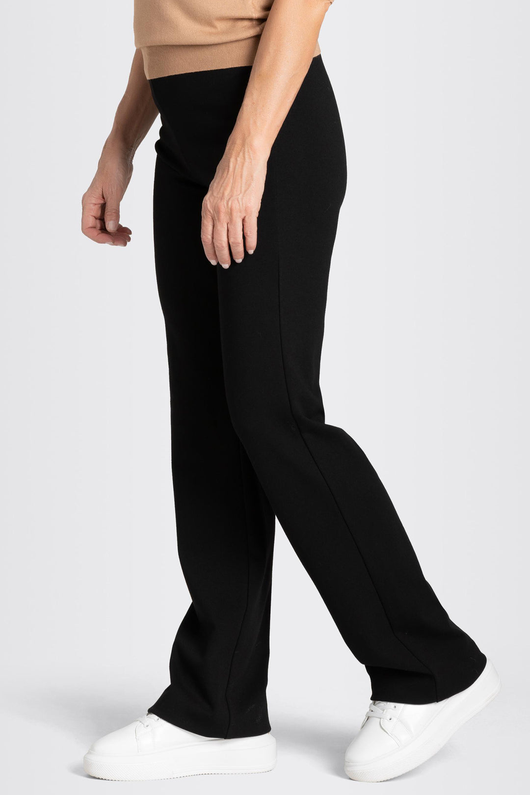 Mac 5219-00-0107 Flare Black Light Jersey Trousers 090 - Olivia Grace Fashion