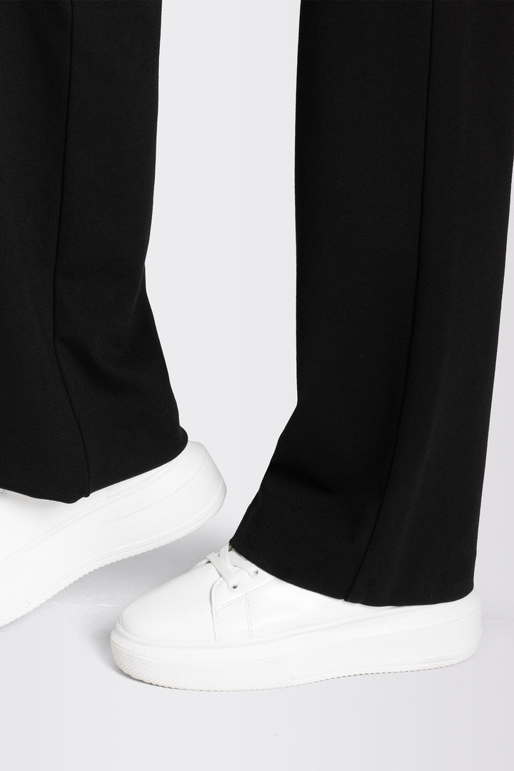 Mac 5219-00-0107 Flare Black Light Jersey Trousers 090 - Olivia Grace Fashion