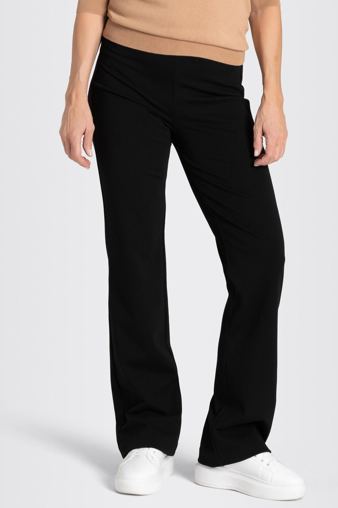 Mac 5219-00-0107 Flare Black Light Jersey Trousers 090 - Olivia Grace Fashion