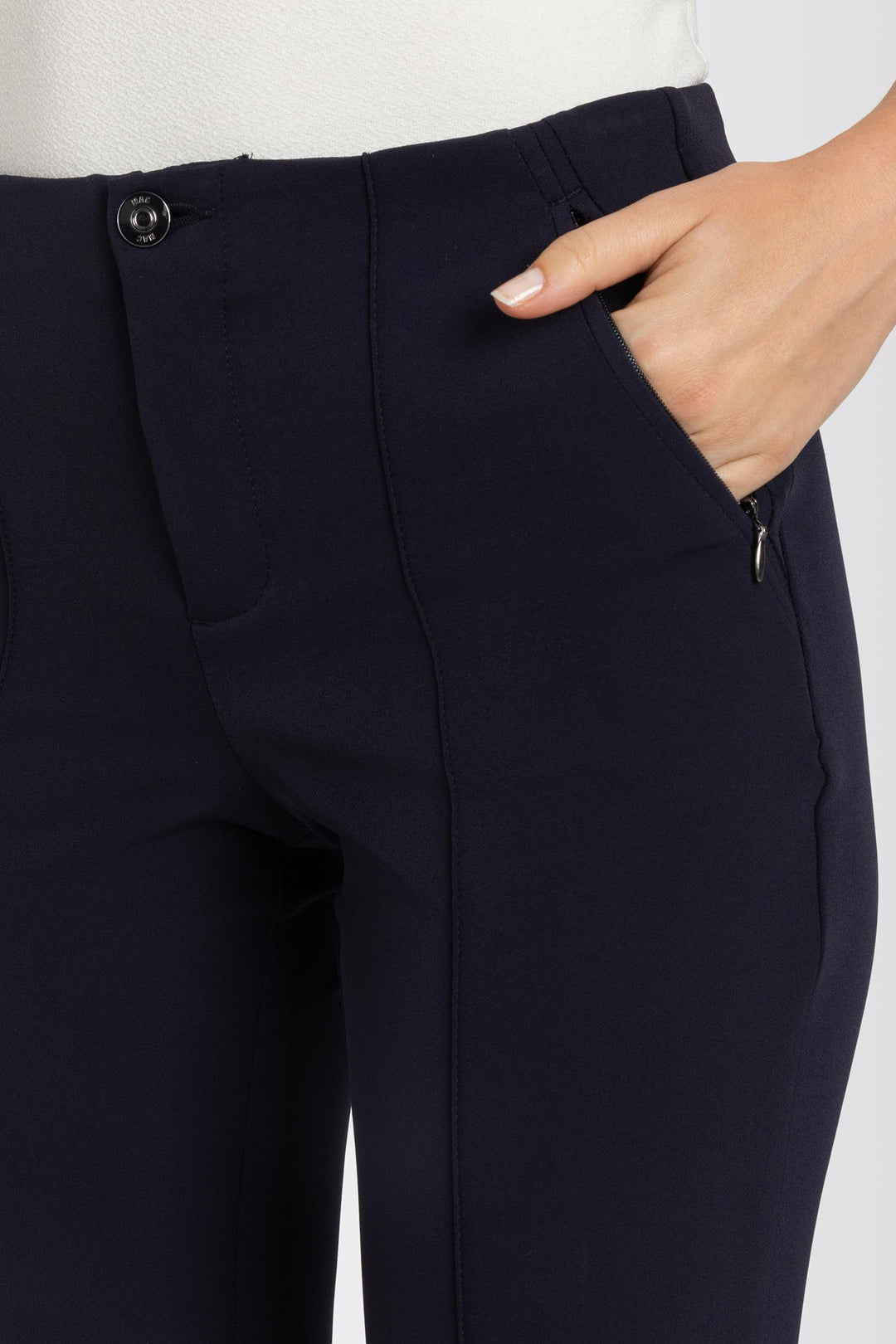 Mac 5293-00-0128L 198 Anna Dark Blue Bistretch Trousers - Olivia Grace Fashion
