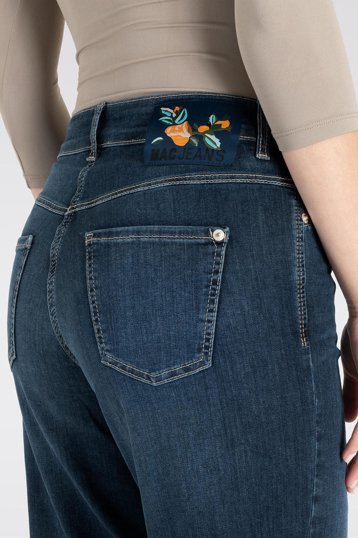 Mac 5438-90-0351L D834 Authentic Dark Blue Dream Wide Cropped Jeans - Olivia Grace Fashion