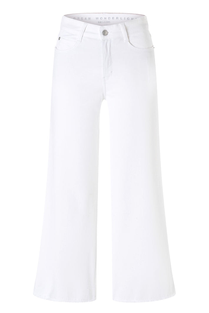 Mac 5438-90 0351L Dream Wide White Denim Cropped Jeans D010