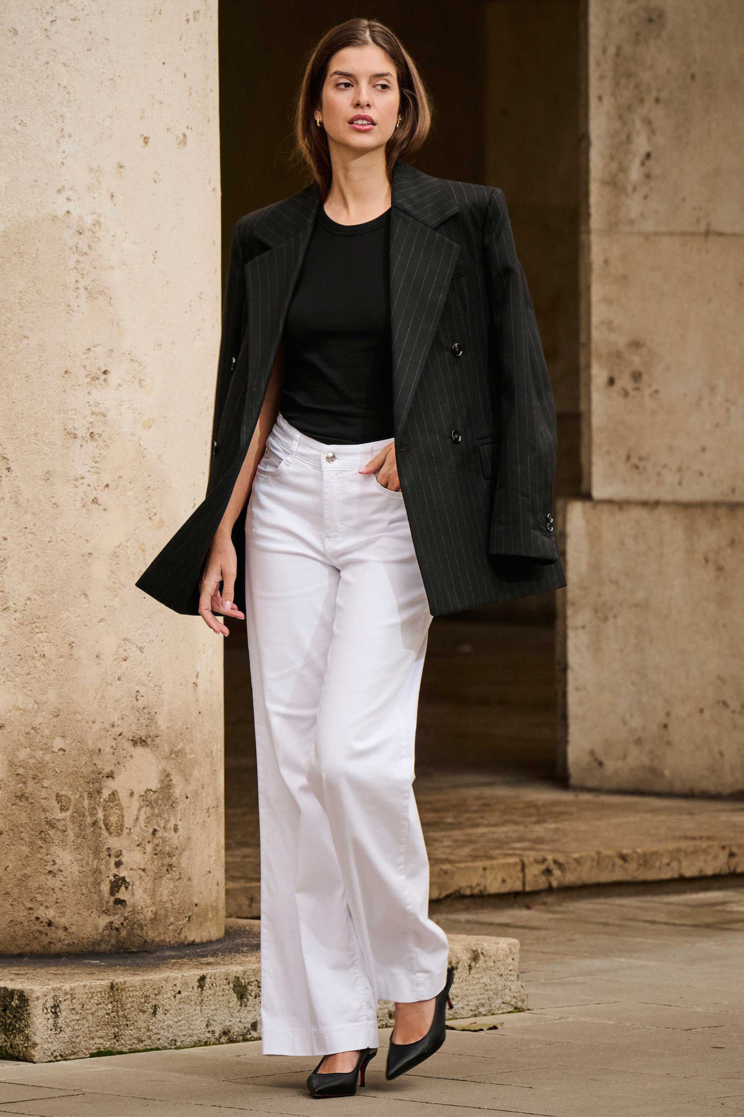 Mac 5441-90 0351L Dream Wide White Denim Light Denim Jeans D010