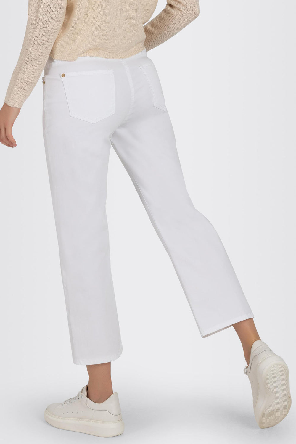 Mac 5984-9B-0391L D010 White Light Denim Culotte Jeans - Olivia Grace Fashion